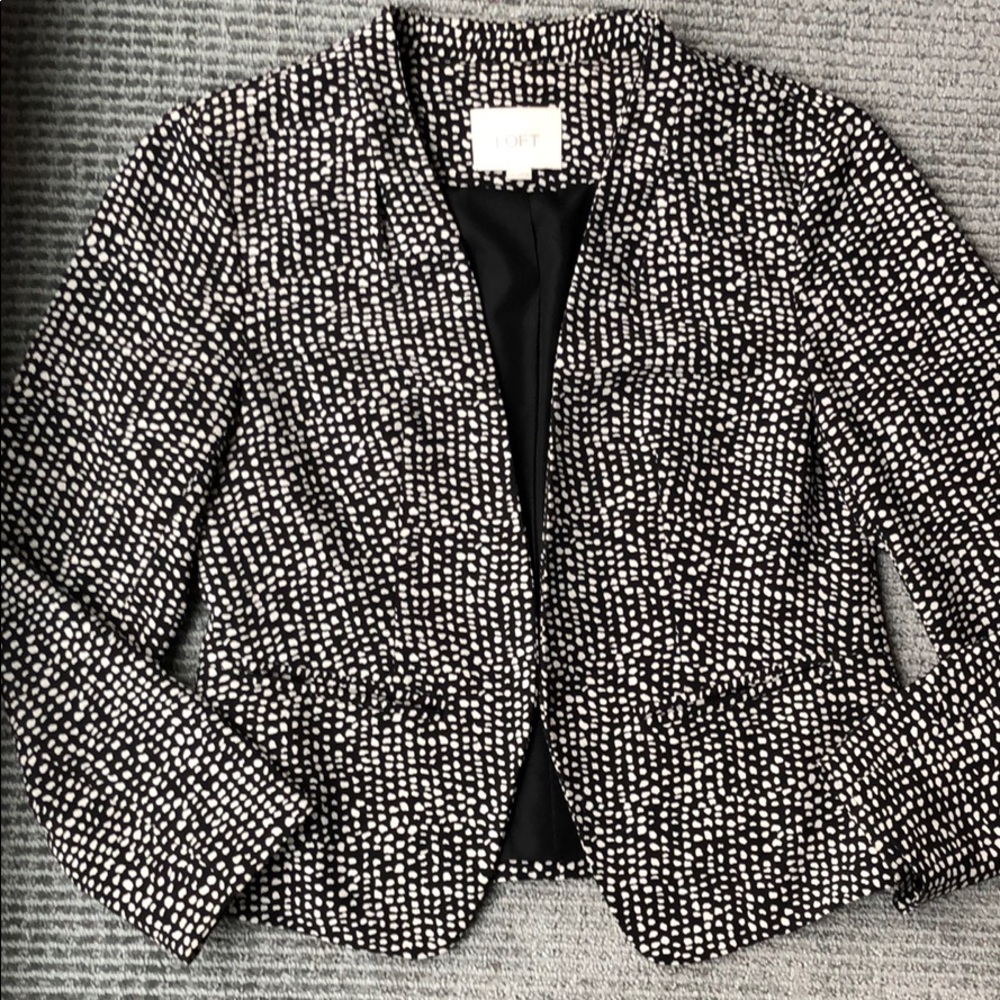 Loft printed crepe modern blazer XS